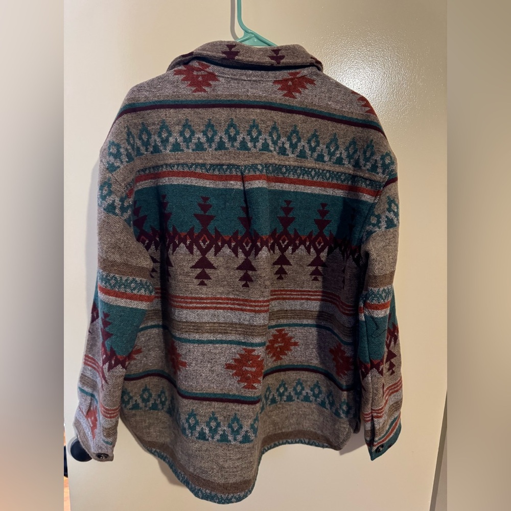 Tribal Patterned Jacket in Teal and Rust - Picture 4 of 4
